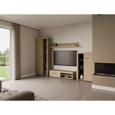 Meblościanka 270 cm Ramon dąb olejowany zestaw mebli do salonu